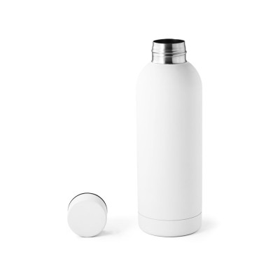 ODIN. Double wall vacuum stainless steel (36 recycled) bottle with rubber coating 550 mL